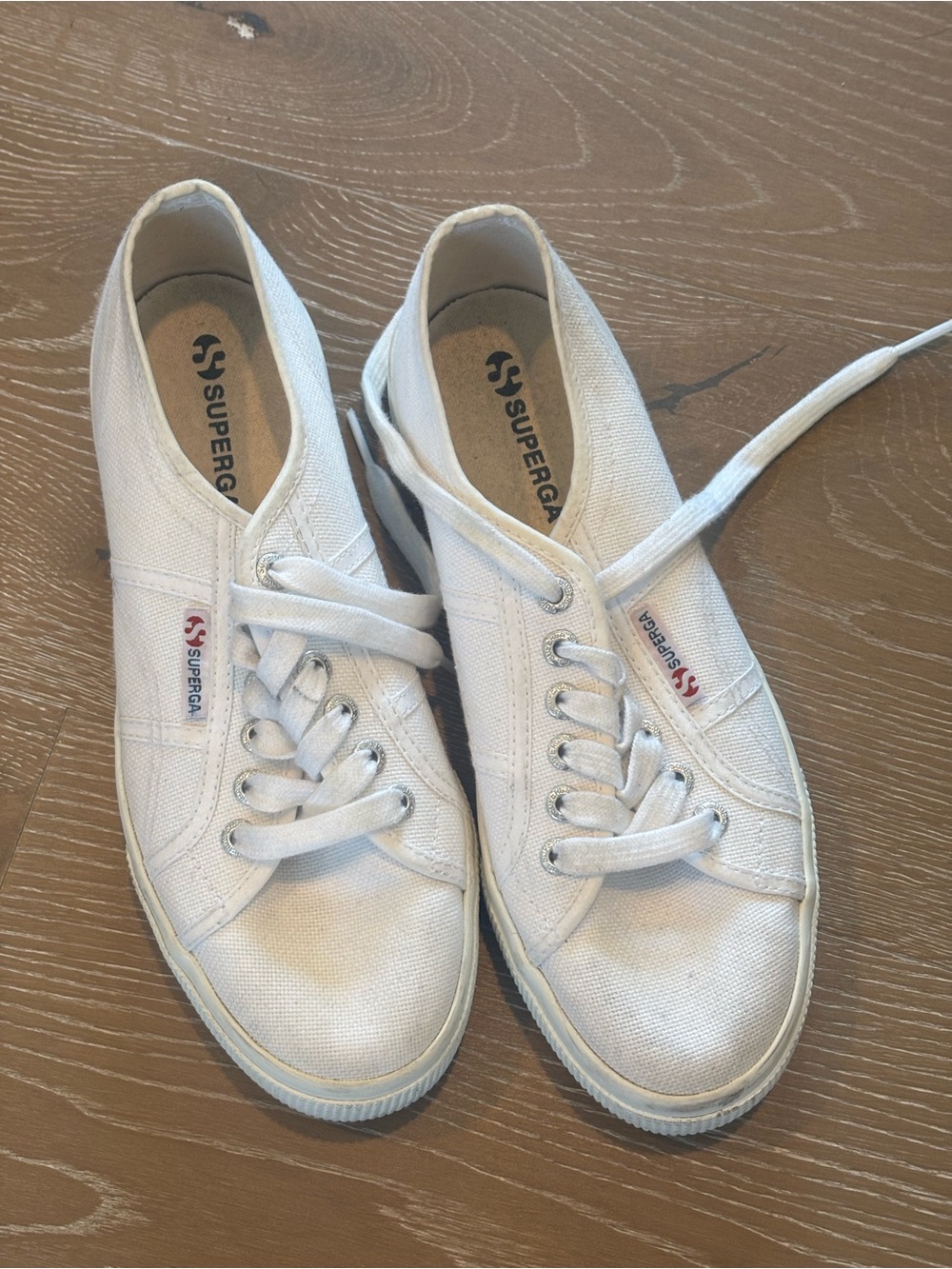 Superga White Low-Top Canvas Sneakers